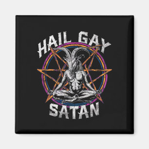 Íman Engraçado Salve Satanás Gay LGBT Gótico Orgulho Ga