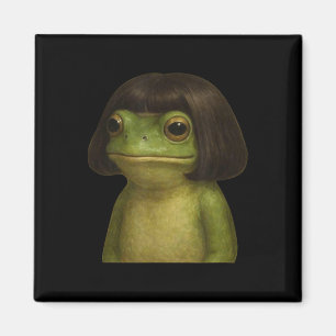 Íman Engraçado Sapo Rapariga Bob Hair Meme Art