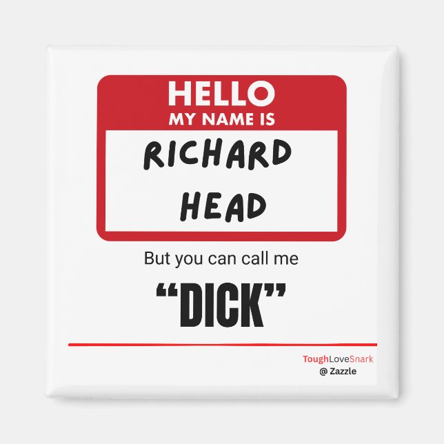 Íman Engraçado Sarcástico — Olá, Meu Nome É Richard Hea (Frente)