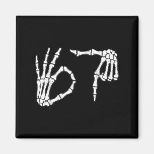Íman Engraçado Seis Sete 6 7 Meme 67 Skeleton Hallowee