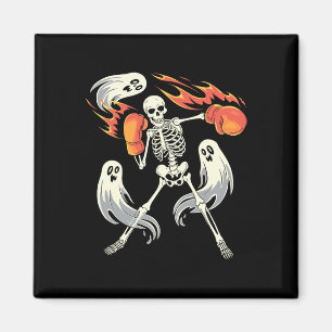 Íman Engraçado Skeleton Boxing Amantes do Dia das Bruxa