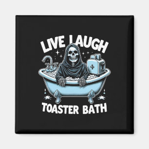 Íman Engraçado Skeleton Halloween Ao Vivo Ria Toaster O