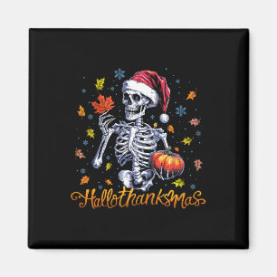 Íman Engraçado Skeleton Halloween Feliz Natal Feliz Hal