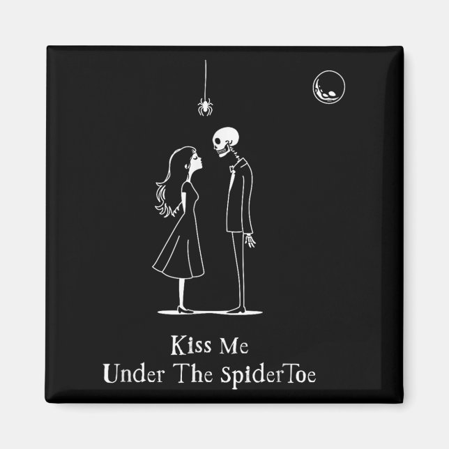 Íman Engraçado Skeleton Halloween Mistletoe Parody Cost (Frente)