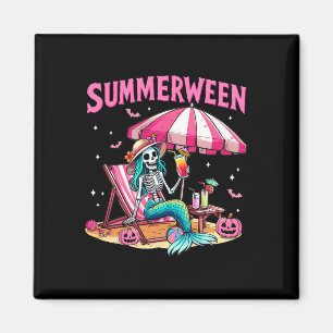 Íman Engraçado Skeleton Summerentre Mermaid Beach Hallo