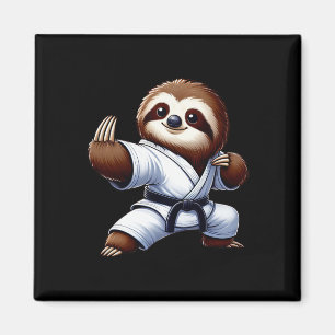 Íman Engraçado Sloth Karate Martial Arts Japonês Marcia