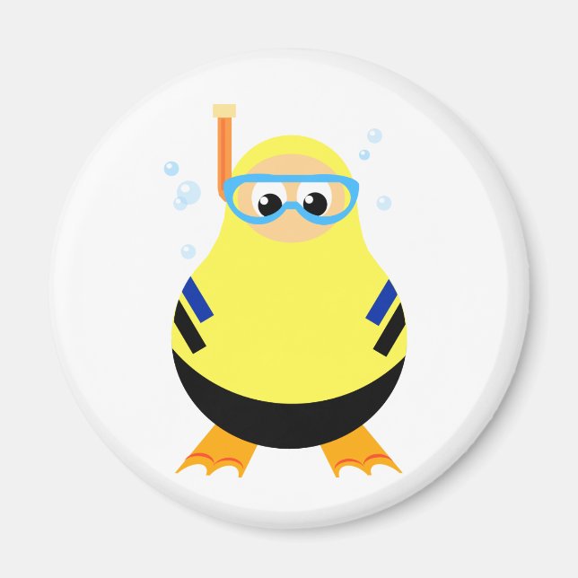 Íman Engraçado Snorkel Diver Magnet (Frente)