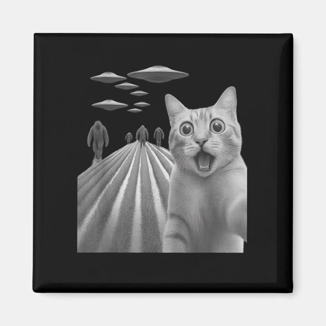 Íman Engraçado Surpreendido Gato Assustado Selfie Com P (Frente)