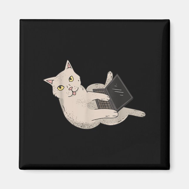 Íman Engraçado sussurro de computador Cat IT Profession (Frente)