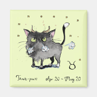 Íman Engraçado Taurus Zodiac, Gato-estrela, sinal de ho
