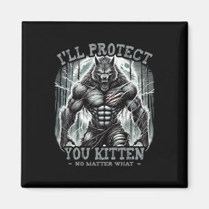 Íman Engraçado Tee Graphic, vou protegê-lo, Kitten Alph