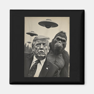 Íman Engraçado Trump Bigfoot Selfie Com Alienígena Estr