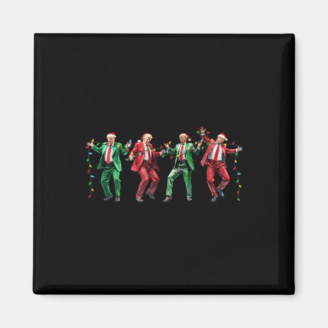Íman Engraçado Trump Dance Papai Noel Natal (Frente)