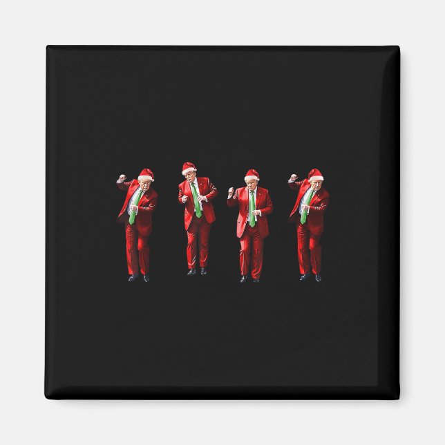 Íman Engraçado Trump Dance Papai Noel Natal (Frente)