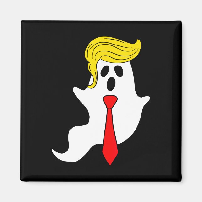 Íman Engraçado Trump Fantasma Trump Hair Halloween Dona (Frente)