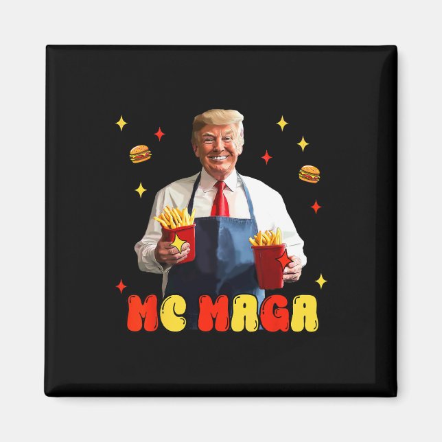 Íman Engraçado Trump Mc Mega Fries Comida Rápido (Frente)