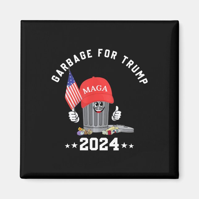 Íman Engraçado Trump Mega Garbage Can Personagem de des (Frente)