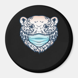 Íman Engraçado Urso Polar Vestindo Um Amante de os ani