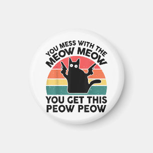 Íman Engraçado Você Mentir Com Um Gato Preto De Camisa