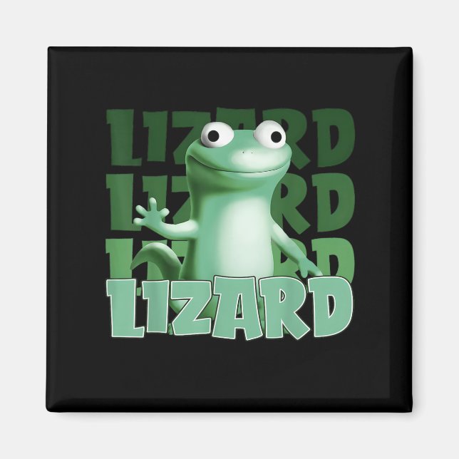 Íman Engraçado Weircore Animal Men Lizard Lizard Liz (Frente)