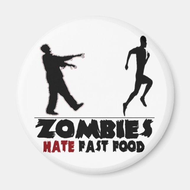 Íman Engraçado Zombies Comida rápida (Frente)