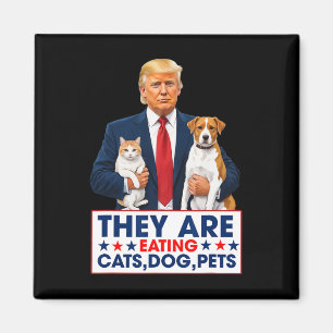 Íman Engraçados Estão Comendo Os Cães Os Gatos Os Anima