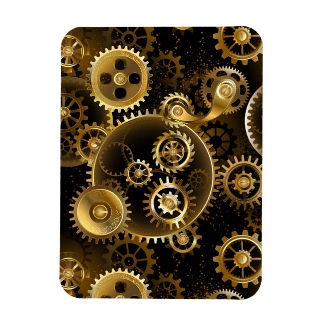 Íman Engrenagens de latão Steampunk perfeitas (Vertical)