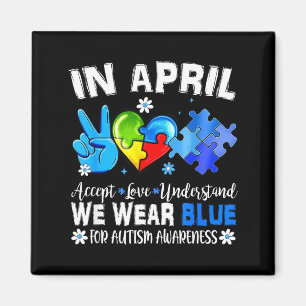 Íman Enigma azul da consciência do autismo em abril ace