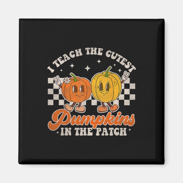 Íman Ensino Os Pumpkins Mais Bonitos No Patch Retro Tea (Frente)