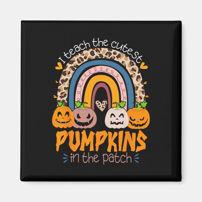 Íman Ensino Os Pumpkins Mais Bonitos No Patch Retro Tea (Frente)