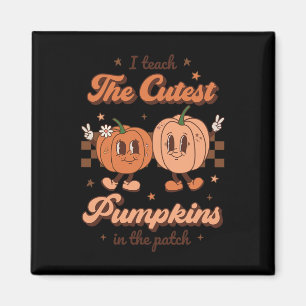 Íman Ensino Os Pumpkins Mais Bonitos No Patch Retro Tea