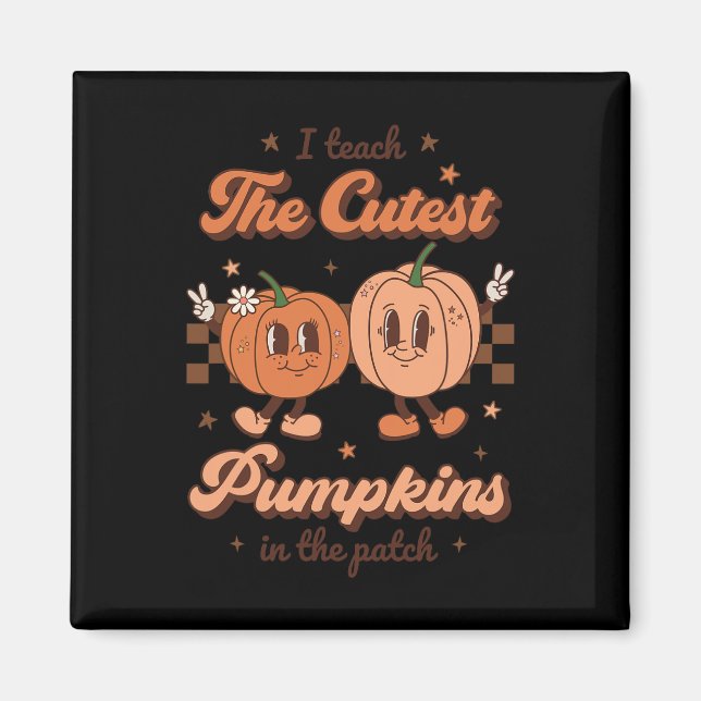 Íman Ensino Os Pumpkins Mais Bonitos No Patch Retro Tea (Frente)