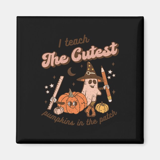 Íman Ensino Os Pumpkins Mais Bonitos No Patch Retro Tea (Frente)