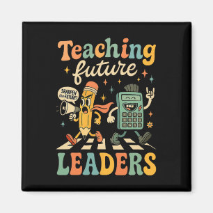 Íman Ensino Retro Líderes Futuros Professor de Volta à