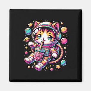 Íman Enstronauta Engraçado Espaço Kawaii Boba Tea Cat