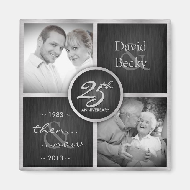 Íman Então e agora o Elegante 25 preto e prata (Frente)