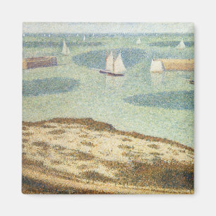 Íman Entrada no porto por Georges Seurat, Vintage Art