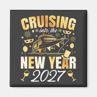 Íman Entrando no Ano Novo 2027 Quadrado