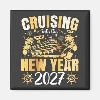 Íman Entrando no Ano Novo 2027 Quadrado