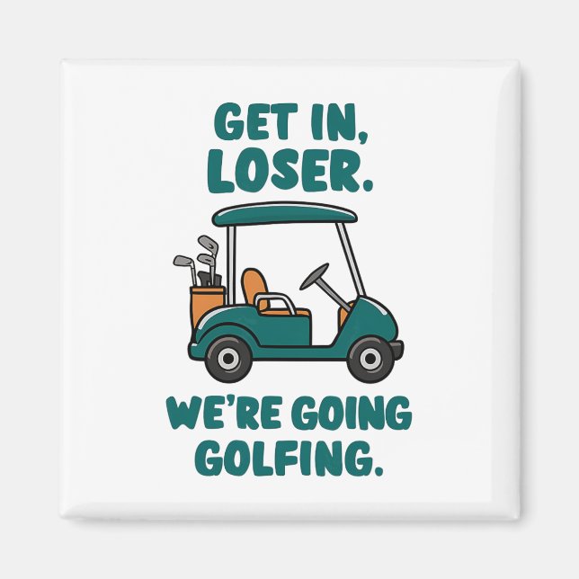 Íman Entre em Perdedor Vamos Golfe Funny Retro Golf (Frente)
