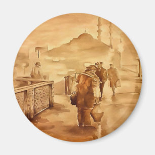 Íman Entrega De Iogurte Em Istambul, Pintura Histórica