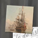 Íman Entrega em Calm | Peter Monamy<br><div class="desc">Transporte em Calma (1700-1725) | A Marinha de Peter Monamy em Calm é uma pintura marítima serena que captura navios em repouso em águas calmas. A composição ressalta a tranquilidade do mar, com reproduções detalhadas de veleiros e o soft play de luz sobre a água. A técnica precisa de Monamy...</div>