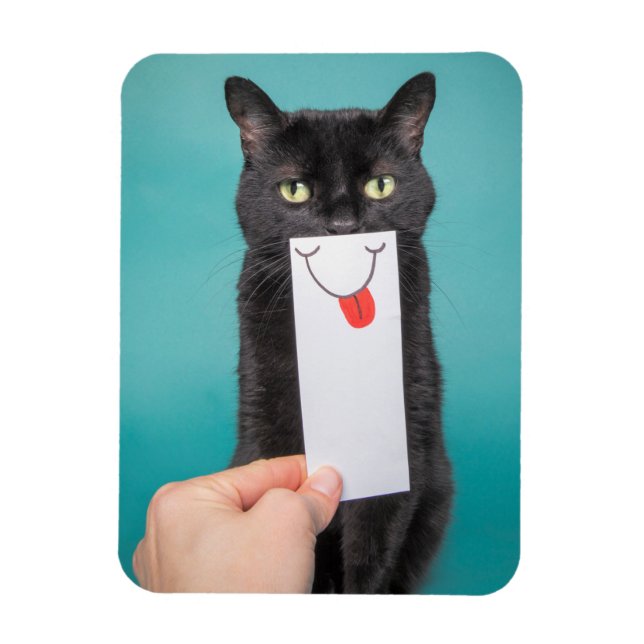 Íman Enviando um Gato Engraçado de Sorriso com Desenho  (Vertical)