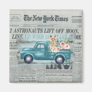 Íman Ephemera Do Chique Vintage Yorkie E Truck