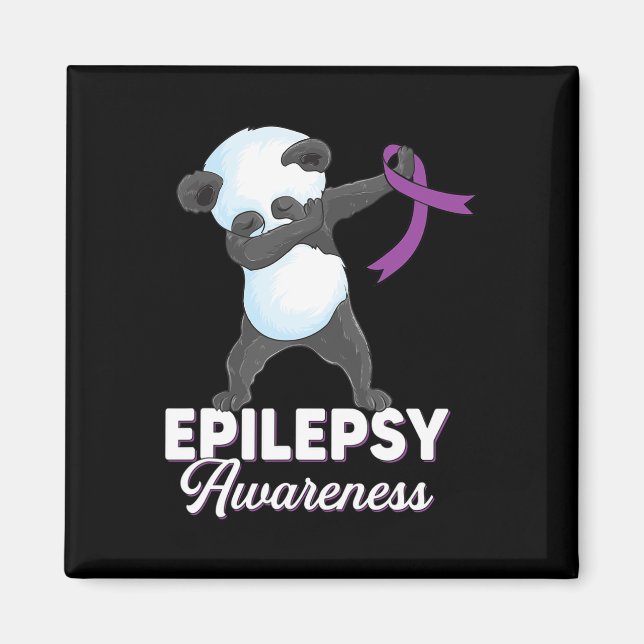 Íman Epilepsia Consciência Mês Dabbing Panda Epilepsy A (Frente)