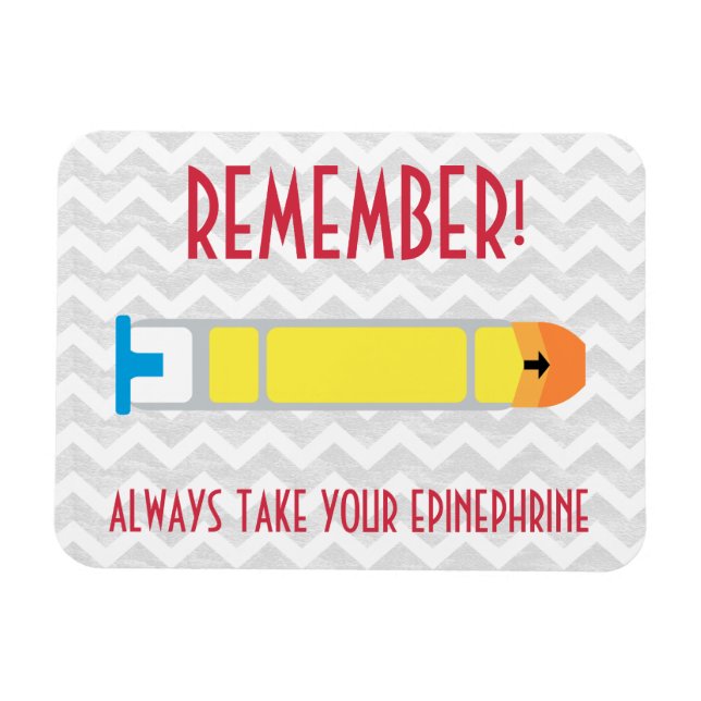 Íman Epinefhrine Reminder Magnet para Alergias (Horizontal)