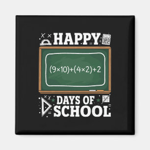 Íman Equação de Matemática Divertida Feliz 100 Dias de