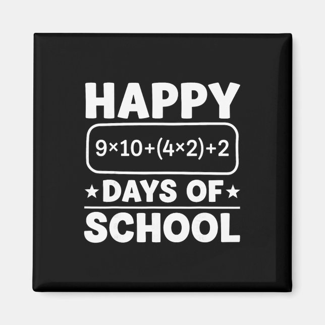 Íman Equação Matemática Engraçada Feliz 100 Dias De Esc (Frente)