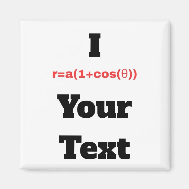 Íman Equação Polar Personalizável (I Coração) (Frente)