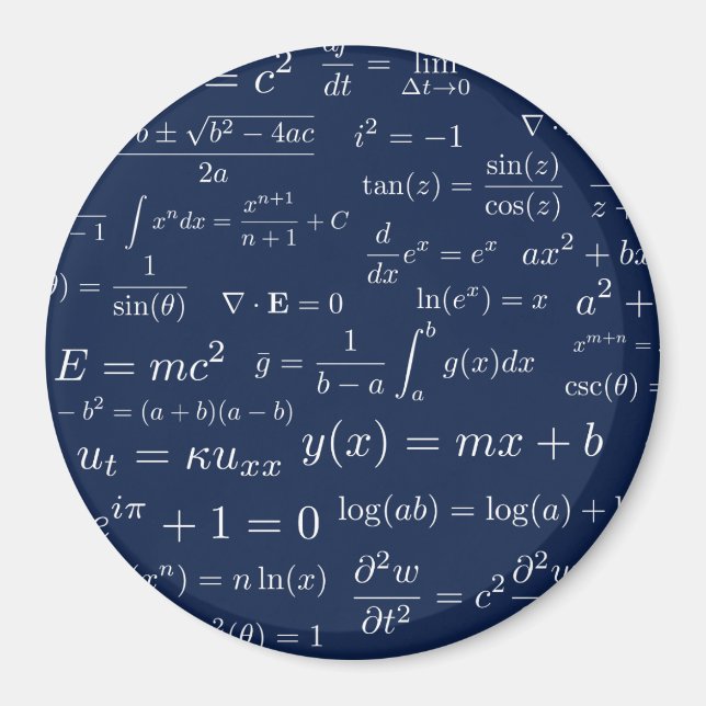 Íman Equações do Magneto de Matemática e Ciência (Frente)